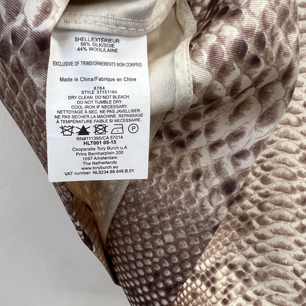 Tory Burch Python Snakeskin Pattern Silk Blend Bo… - image 6